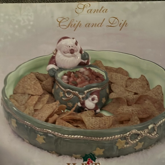Vintage Santa Chip & Dip Bowl - Picture 1 of 4